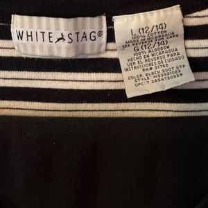 Pant set size large black pants white and black striped